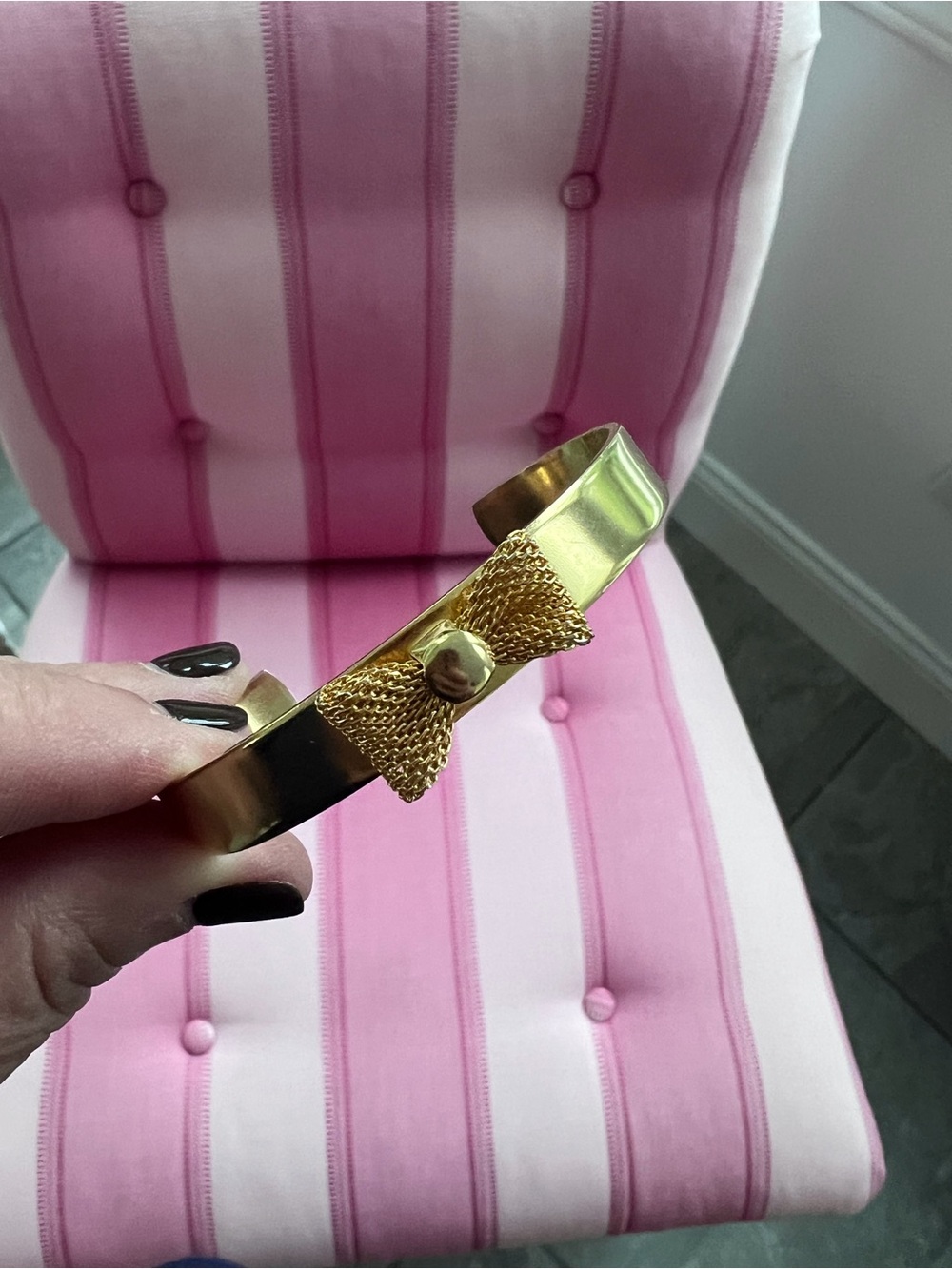 Loren Hope Gold Mesh Bow Cuff Bracelet